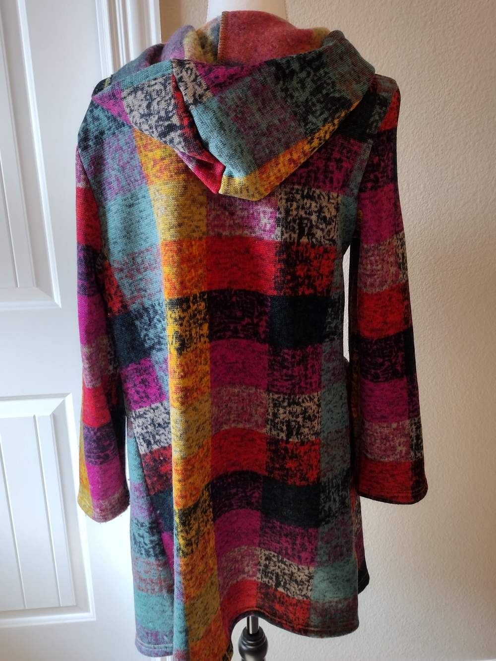 BiBi Multicolor Patchwork Hooded Cardigan - Picture 4 of 7